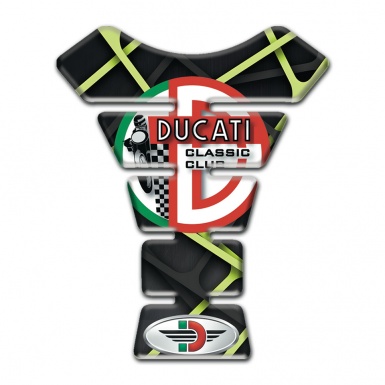 Ducati Tank Protector Dark Base with Fresh Green Lines Design 