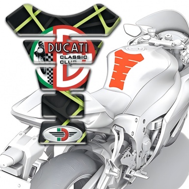 Ducati Tank Protector Dark Base with Fresh Green Lines Design 