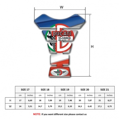 Ducati Tank Guard Pads Colorful Model with Classic Club Logo 