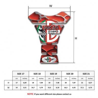 Ducati Tank Pad Protector Red Clouds Base Effect with Classic Club Logo 