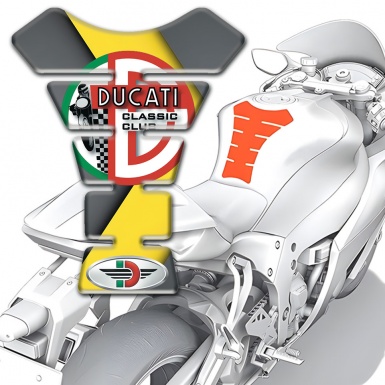Ducati Tank Fuse Yellow Gray Print Classic Club Style 