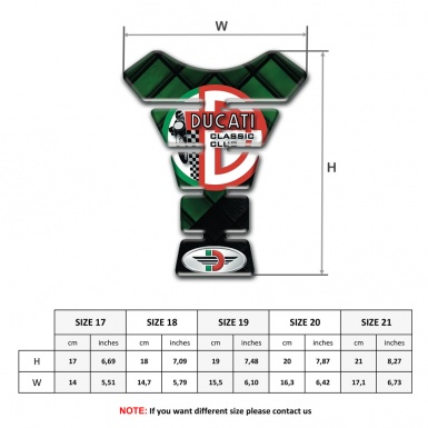Ducati Tank Pad Motorbike Dark Green Parts Design Classic Club Style 