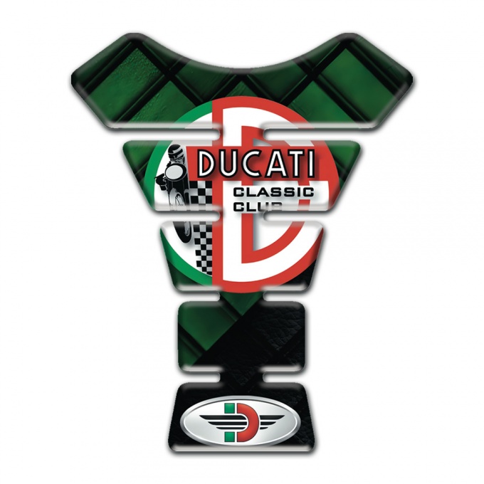 Ducati Tank Pad Motorbike Dark Green Parts Design Classic Club Style 