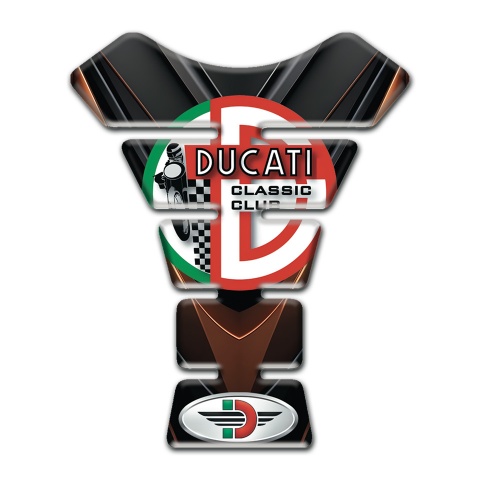Ducati Tank Protector Black Brown Base Classic Club Style 