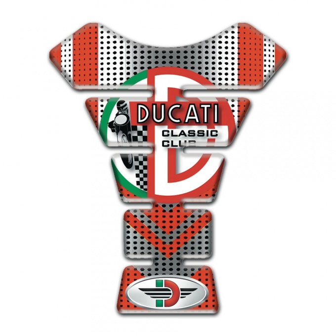 Ducati Tank Protector Silver Red Print 