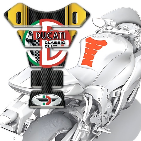 Ducati Tank Protector Black Yellow Decoration Style 