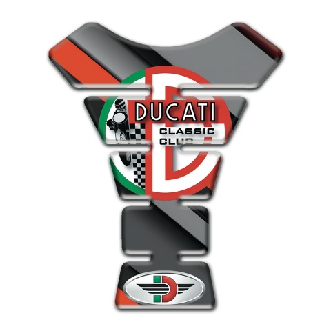 Ducati Tank Protector Diagonal Gray Orange Patterns Style 