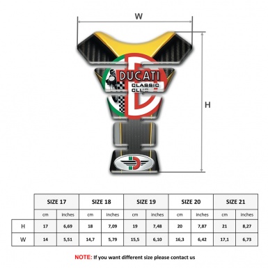 Ducati Tank Fuse Stylish Silicone Sticker Classic Cub Style 