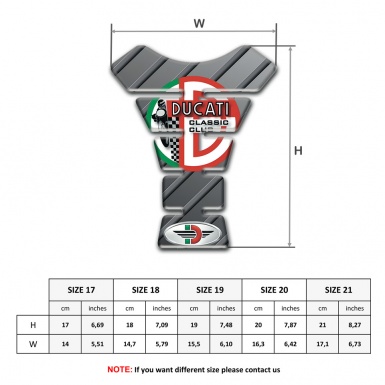 Ducati Tank Pad Protector Diagonal Gray Decoration Base Style 