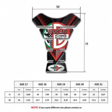 Ducati Tank Pad Motorbike Black with Red V Shape Decoration Version 