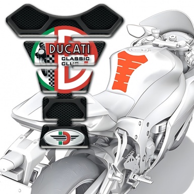 Ducati Tank Fuse Dark Base Classic Club logo 