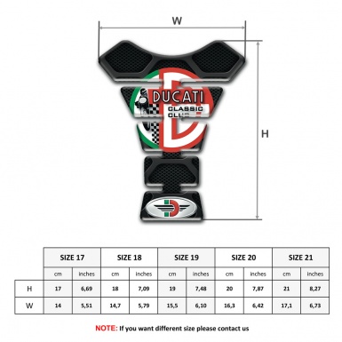 Ducati Tank Fuse Dark Base Classic Club logo 