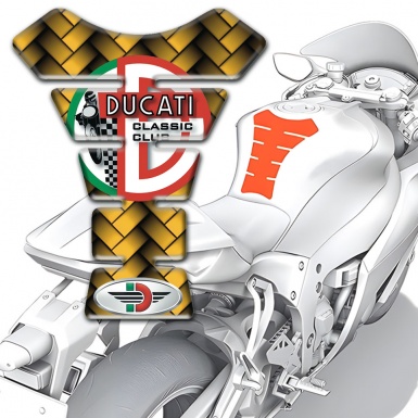 Ducati Tank Pad Motorbike Yellow Mosaic Design 