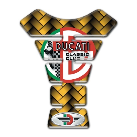 Ducati Tank Pad Motorbike Yellow Mosaic Design 