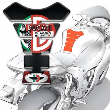Ducati Tank Pad Protector Dark Base Classic Club Logo Style 