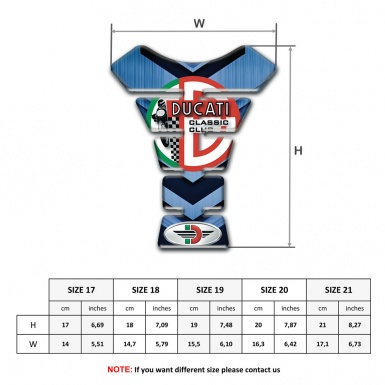 Ducati Tank Pad Motorbike Light and Dark Blue Decoration 