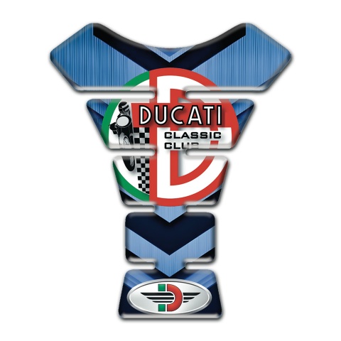 Ducati Tank Pad Motorbike Light and Dark Blue Decoration 