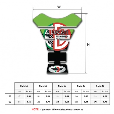 Ducati Tank Protector Classic Club Style Green Black base 