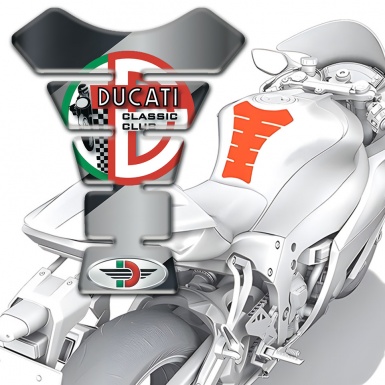 Ducati Tank Pad Protector Gray Diagonal print version 