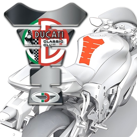 Ducati Tank Pad Protector Gray Diagonal print version 