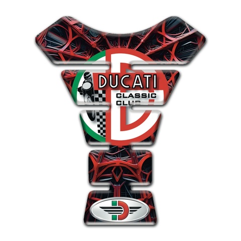 Ducati Tank Pad Motorbike Red Spider Web Effect Version 