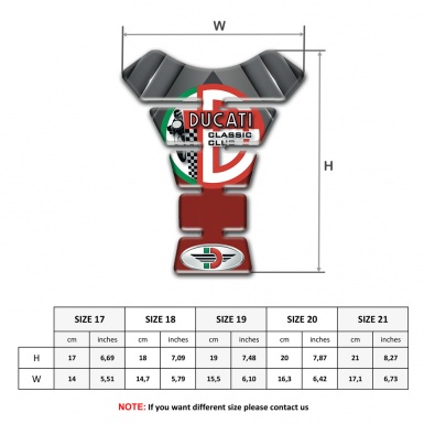 Ducati Tank Guard Pads Classic Club Style Red Gray Base 