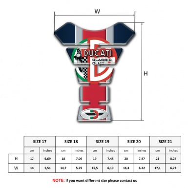 Ducati Tank Fuse Classic Club Logo Style Motorcycle Version 