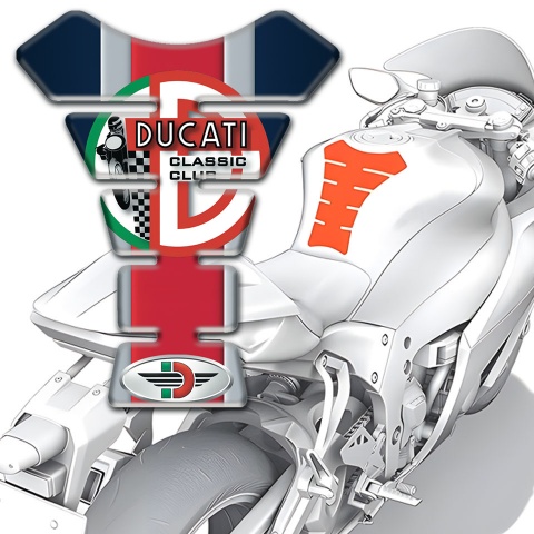 Ducati Tank Fuse Classic Club Logo Style Motorcycle Version 