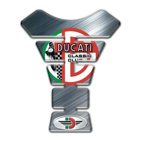 Ducati Tank Pad Motorbike Polished Metal Effect 