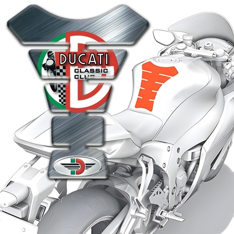 Ducati Tank Pad Motorbike Polished Metal Effect 