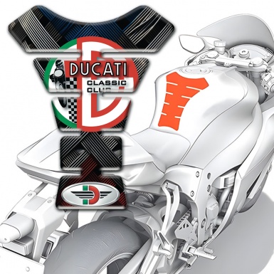 Ducati Tank Pad Protector Crossed Belts Design 