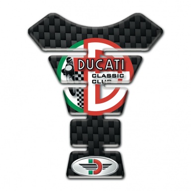 Ducati Tank Pad Motorbike Black Fibers Base Classic Club Style 