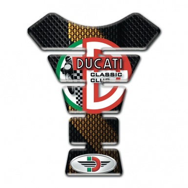 Ducati Tank Pad Protector Classic Club Logo Brown Black Base 