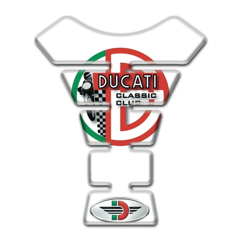 Ducati Tank Guard Pads White Base print 