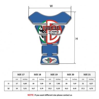 Ducati Tank Pad Protector Blue Base Print 