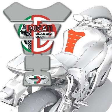 Ducati Tank Guard Pads Gray Base Print 