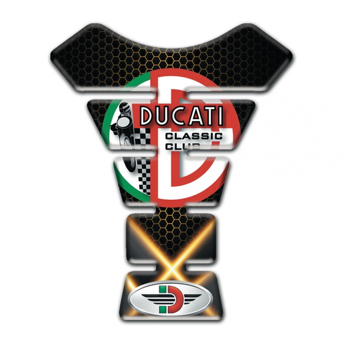 Ducati Tank Protector Orange Lights base Classic Club Logo 