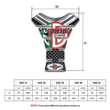 Ducati Tank Protector Anti Slip Sticker Classic Club Type