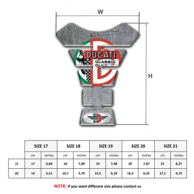 Ducati  Tank Pad Motorbike Stone Design Base Classic Club Logo 