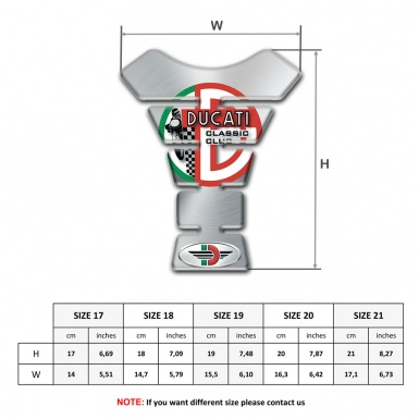 Ducati Tank Protector Silver Base Print 