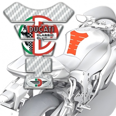 Ducati Tank Fuse White Carbon Base Print 