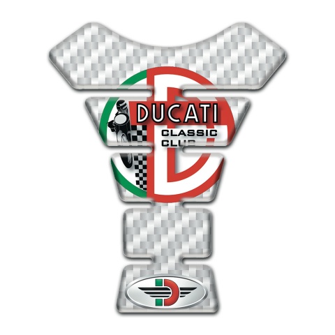 Ducati Tank Fuse White Carbon Base Print 