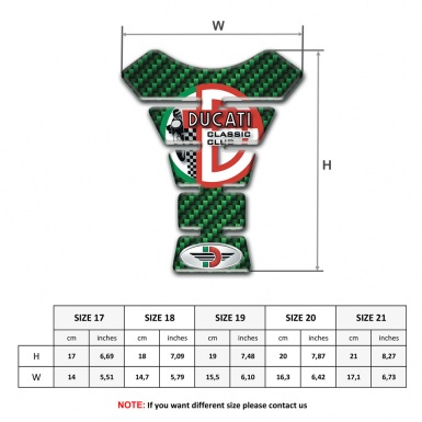 Ducati Tank Pad Motorbike Green Carbon Base Print 