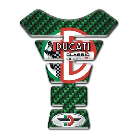 Ducati Tank Pad Motorbike Green Carbon Base Print 