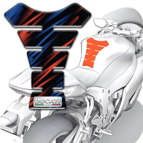 Ducati Tank Fuse Black with Red Blue patterns Edition 