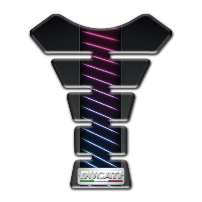 Ducati Tank Guard Pads Neon Lines in Center Style 