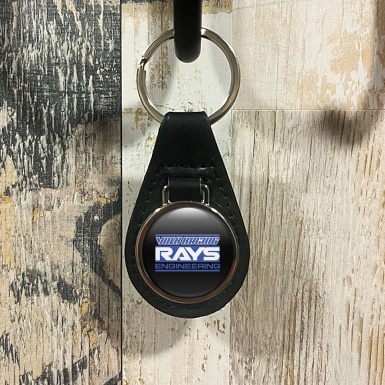 Rays Volk Racing Key Fob Leather Black Blue Edition