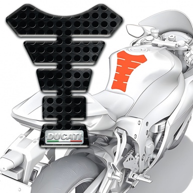 Ducati Tank Pad Motorbike Perforated Black Surface Edition 