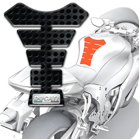 Ducati Tank Pad Motorbike Perforated Black Surface Edition 
