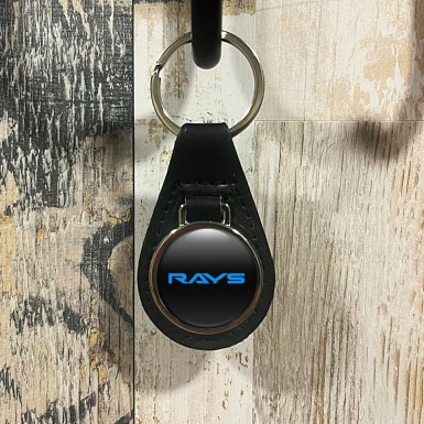 Rays Keyring Holder Leather Black Blue Clean Edition